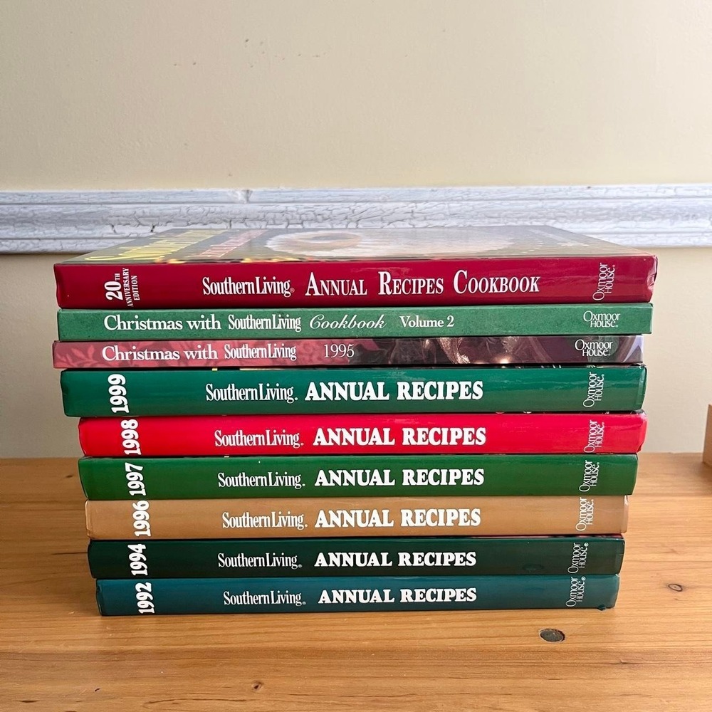 Southern Living Cookbook Lot of 9 Annual Recipes 90s Cooking Baking Traditional